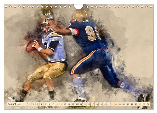 Produktbild: American Football - einfach cool (Wandkalender 2026 DIN A4 quer), CALVENDO Monatskalender