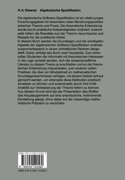 Produktbild: Algebraische Spezifikation