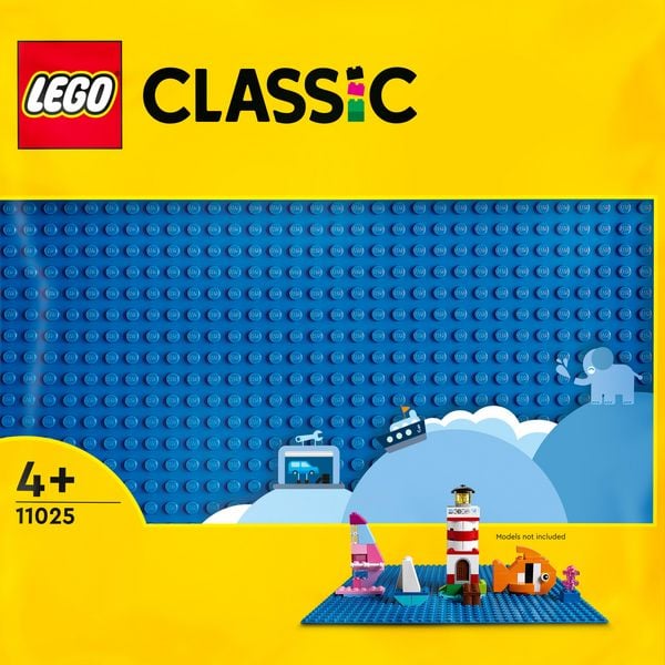 Produktbild: LEGO Classic 11025 Blaue Bauplatte, Grundplatte f&uuml;r LEGO Sets, 32x32 Noppen, in 25x25 cm