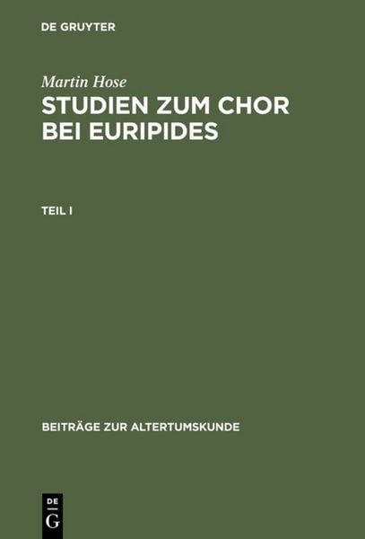 Produktbild: Studien zum Chor bei Euripides