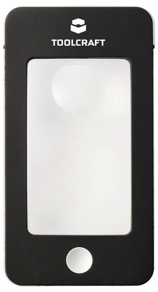 Produktbild: TOOLCRAFT TO-10283184 Handlupe mit LED-Beleuchtung Vergr&ouml;&szlig;erungsfaktor: 2 x, 4 x Linsengr&ouml;&szlig;e: (&Oslash;) 23 mm Schwarz