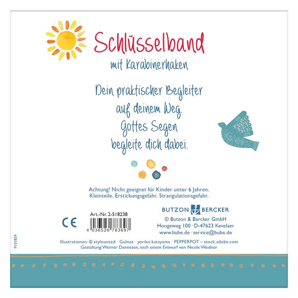 Produktbild: Schl&uuml;sselband mit Karabinerhaken - Gottes Segen begleite dich