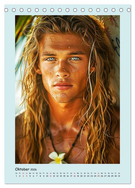 Produktbild: Strandsommer. M&auml;nner. Coole Typen am Meer (Tischkalender 2026 DIN A5 hoch), CALVENDO Monatskalender