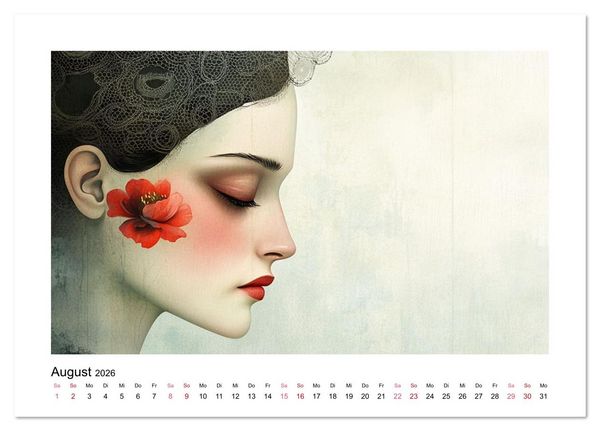 Produktbild: Wo Gesichter tr&auml;umen und Gedanken sichtbar werden (Tischkalender 2026 DIN A5 quer), CALVENDO Monatskalender