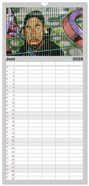 Produktbild: Familienplaner 2026 - Street-Art 2026 mit 5 Spalten (Wandkalender, 21 x 45 cm) CALVENDO