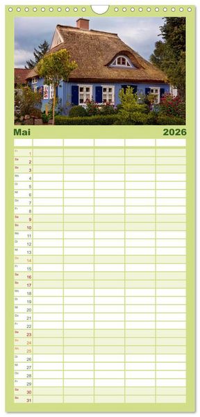 Produktbild: Familienplaner 2026 - OSTSEEGL&Uuml;CK - Gl&uuml;cksmomente auf dem Dar&szlig; mit 5 Spalten (Wandkalender, 21 x 45 cm) CALVENDO