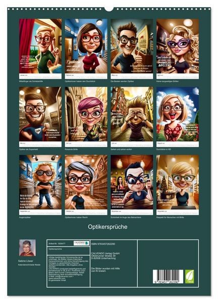 Produktbild: Optikerspr&uuml;che (hochwertiger Premium Wandkalender 2026 DIN A2 hoch), Kunstdruck in Hochglanz