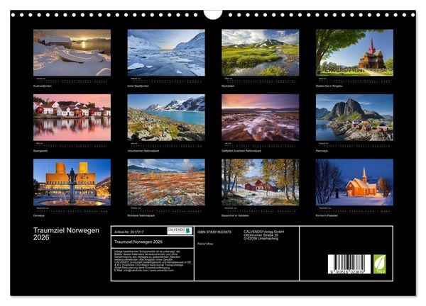Produktbild: Traumziel Norwegen 2026 (Wandkalender 2026 DIN A3 quer), CALVENDO Monatskalender