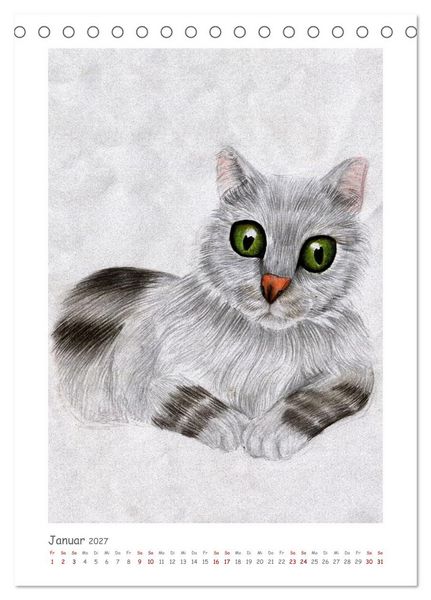 Produktbild: Die Sprache der Augen: Die Seele von Hund und Katze in handgemalten Portr&auml;ts (Tischkalender 2027 DIN A5 hoch), CALVENDO Monatskalender