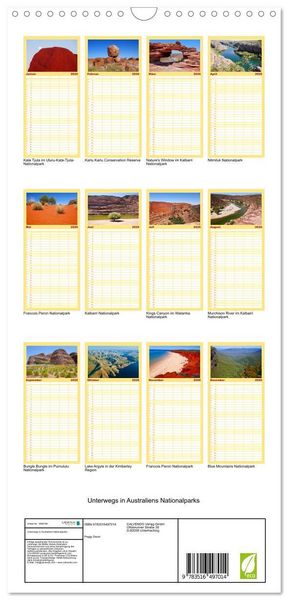 Produktbild: Familienplaner 2026 - Unterwegs in Australiens Nationalparks mit 5 Spalten (Wandkalender, 21 x 45 cm) CALVENDO