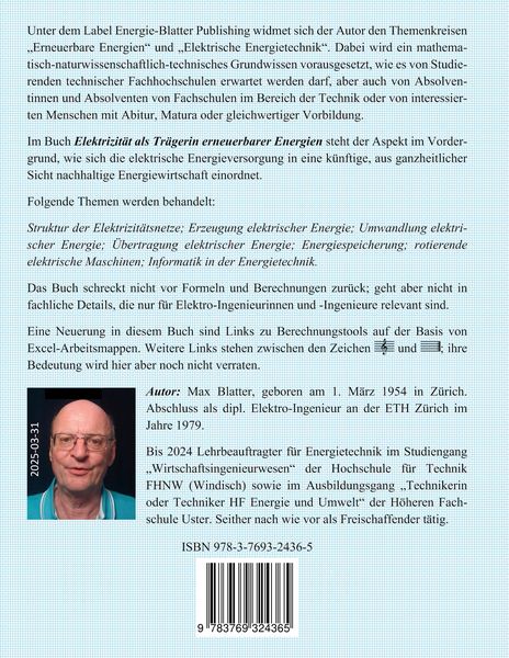 Produktbild: Elektrizit&auml;t als Tr&auml;gerin erneuerbarer Energien