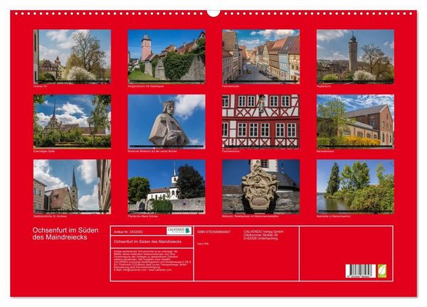 Produktbild: Ochsenfurt im S&uuml;den des Maindreiecks (Wandkalender 2027 DIN A2 quer), CALVENDO Monatskalender