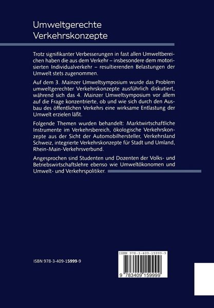 Produktbild: Umweltgerechte Verkehrskonzepte