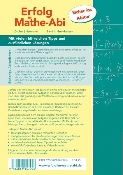 Produktbild: Erfolg im Mathe-Abi Baden-W&uuml;rttemberg Berufliche Gymnasien Band 1: Grundwissen