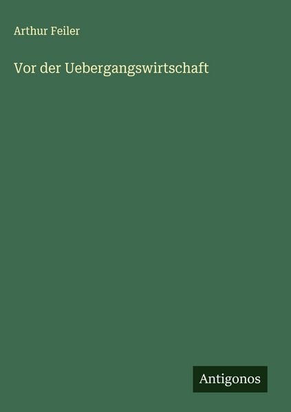 Produktbild: Vor der Uebergangswirtschaft