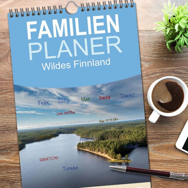 Produktbild: Familienplaner 2026 - Wildes Finnland mit 5 Spalten (Wandkalender, 21 x 45 cm) CALVENDO