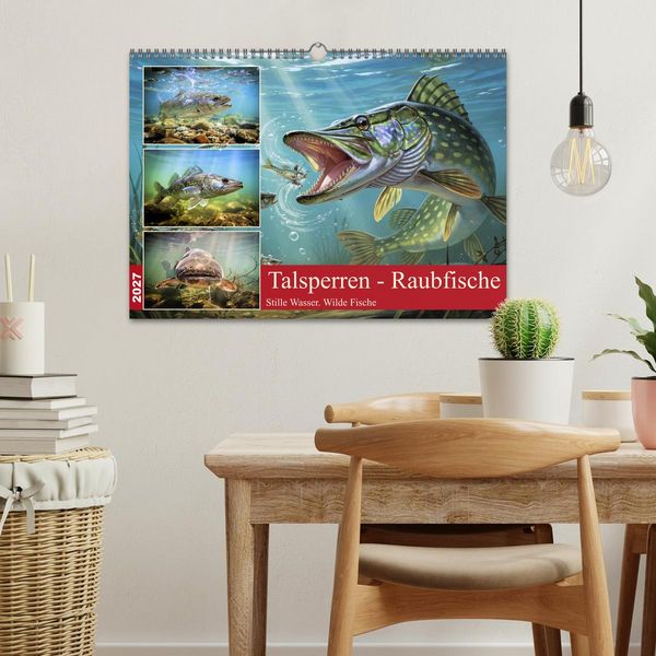Produktbild: Talsperren - Raubfische (Wandkalender 2027 DIN A3 quer), CALVENDO Monatskalender
