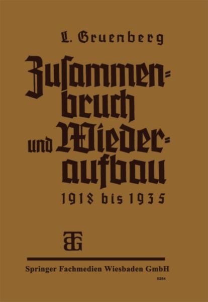 Produktbild: Zusammenbruch und Wiederaufbau 1918&ndash;1935