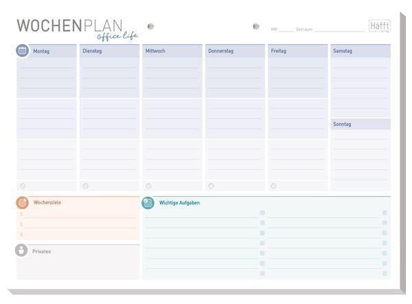 Tisch-Block Wochenplan A4