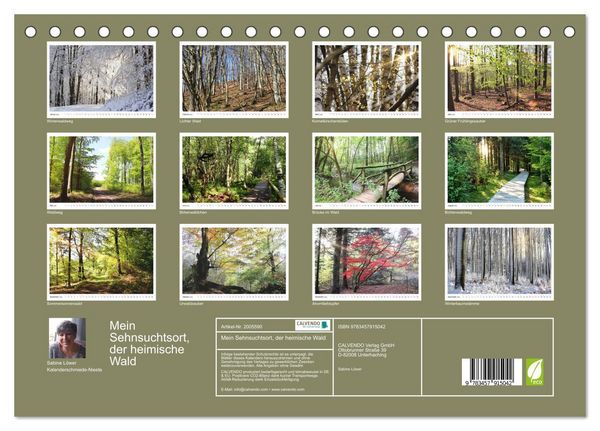 Produktbild: Mein Sehnsuchtsort, der heimische Wald (Tischkalender 2026 DIN A5 quer), CALVENDO Monatskalender