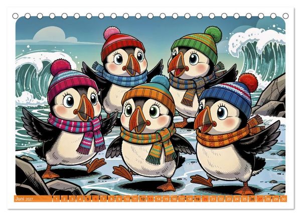Produktbild: Papageientaucher - Comic (Tischkalender 2027 DIN A5 quer), CALVENDO Monatskalender