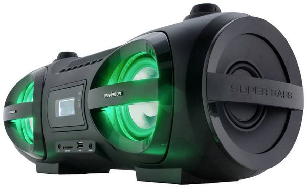 Produktbild: UNIVERSUM BB 500-20 Ghettoblaster UKW AUX, Bluetooth&reg;, CD, SD, USB Inkl. Fernbedienung, Stimmungslicht Schwarz
