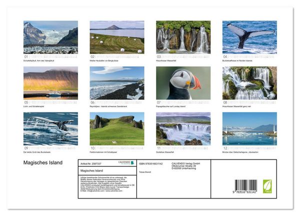Produktbild: Magisches Island (hochwertiger Premium Wandkalender 2026 DIN A2 quer), Kunstdruck in Hochglanz