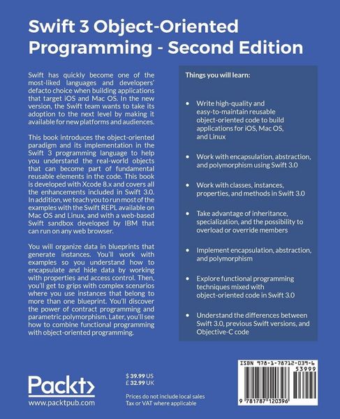 Produktbild: Swift 3 Object Oriented Programming