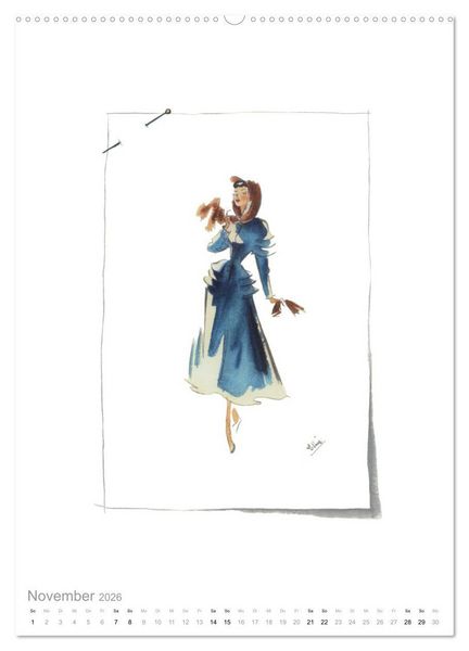 Produktbild: FIGURINEN 2026 - Modedesign von 1949 - Zeichnungen von Elina Ruffinengo (hochwertiger Premium Wandkalender 2026 DIN A2 hoch), Kunstdruck in Hochglanz