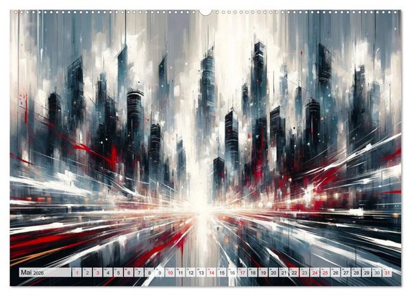 Produktbild: Action Painting: Die Energie der Gef&uuml;hlslandschaften (hochwertiger Premium Wandkalender 2026 DIN A2 quer), Kunstdruck in Hochglanz