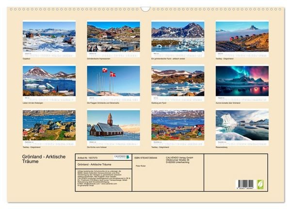 Produktbild: Gr&ouml;nland - Arktische Tr&auml;ume (Wandkalender 2026 DIN A2 quer), CALVENDO Monatskalender