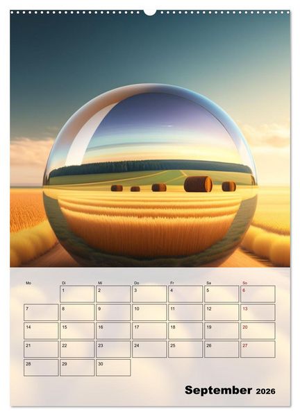 Produktbild: Gespiegelte Landschaft (hochwertiger Premium Wandkalender 2026 DIN A2 hoch), Kunstdruck in Hochglanz