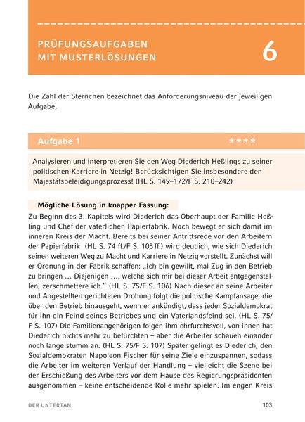 Produktbild: Der Untertan von Heinrich Mann - Textanalyse und Interpretation