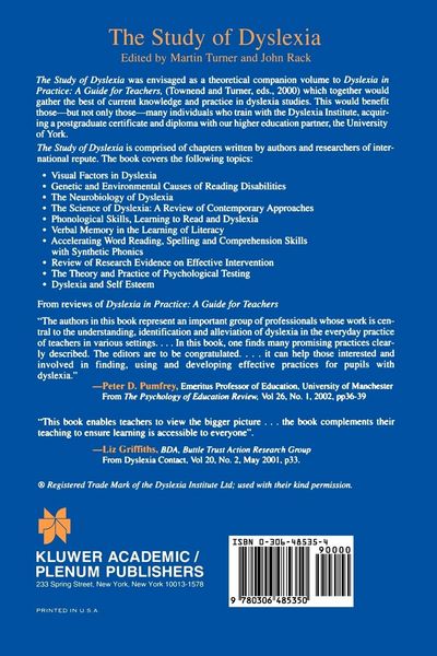 Produktbild: The Study of Dyslexia