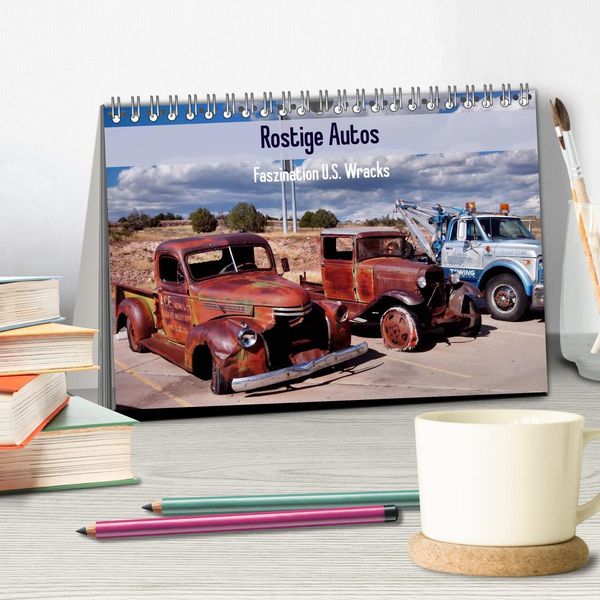 Produktbild: Rostige Autos. Faszination U.S. Wracks (Tischkalender 2026 DIN A5 quer), CALVENDO Monatskalender