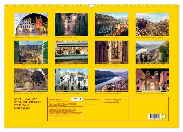 Produktbild: Kotor - Juwel der Adria und UNESCO-Welterbe in Montenegro (Wandkalender 2026 DIN A2 quer), CALVENDO Monatskalender