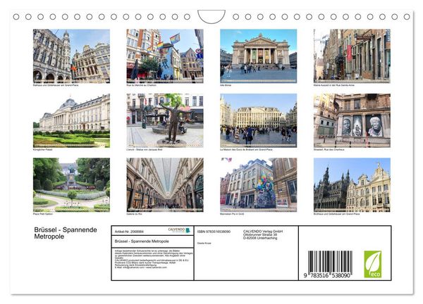 Produktbild: Br&uuml;ssel - Spannende Metropole (Wandkalender 2026 DIN A4 quer), CALVENDO Monatskalender
