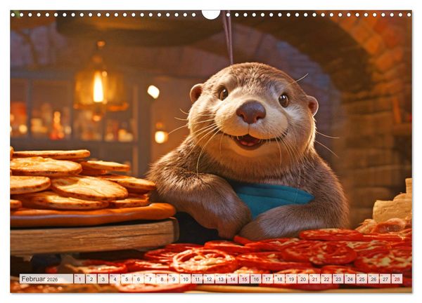 Produktbild: Flei&szlig;ige Otter - Wer h&auml;tte nicht gerne einen niedlichen Otter auf der Arbeit (Wandkalender 2026 DIN A3 quer), CALVENDO Monatskalender