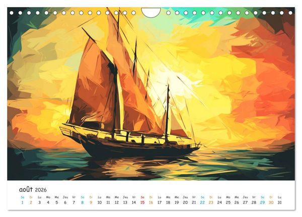 Produktbild: Voiles au gr&eacute; du temps (Calendrier mural 2026 DIN A4 vertical), CALVENDO calendrier mensuel