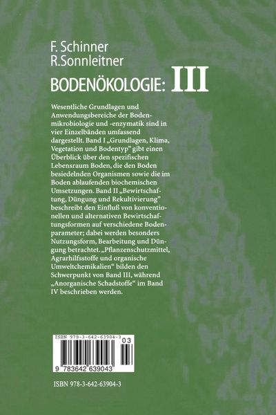 Produktbild: Boden&ouml;kologie: Mikrobiologie und Bodenenzymatik Band III