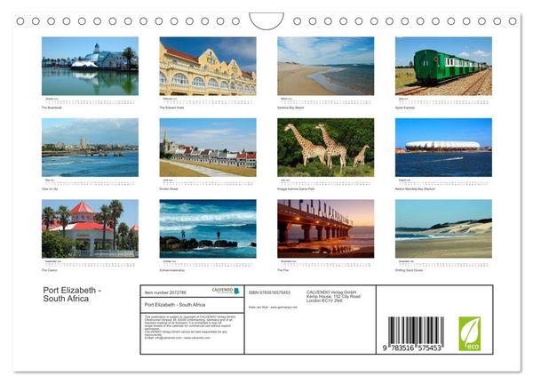 Produktbild: Port Elizabeth - South Africa (Wall Calendar 2026 DIN A4 landscape), CALVENDO 12 Month Wall Calendar