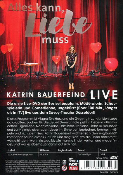 Produktbild: Katrin Bauerfeind Live - Liebe, die Tour zum Gef&uuml;hl!