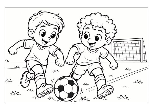 Produktbild: Kleine Kicker ganz gro&szlig;! &ndash; Fu&szlig;ball Malbuch ab 4 Jahren f&uuml;r Jungs mit 50 Ausmalbildern