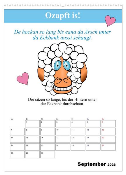 Produktbild: So a Schmarrn! Bairische Mundart (hochwertiger Premium Wandkalender 2026 DIN A2 hoch), Kunstdruck in Hochglanz