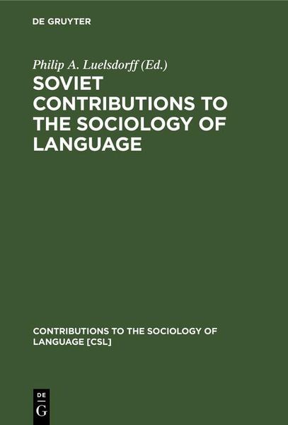 Produktbild: Soviet Contributions to the Sociology of Language