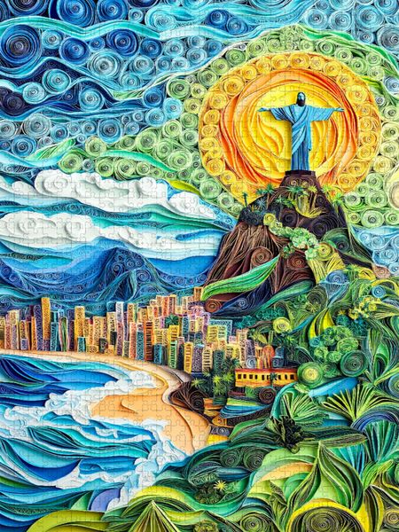 Produktbild: CALVENDO Puzzle Cristo Redentor in Rio de Janeiro | 1000 Teile Lege-Gr&ouml;&szlig;e 64x48cm Foto-Puzzle f&uuml;r gl&uuml;ckliche Stunden
