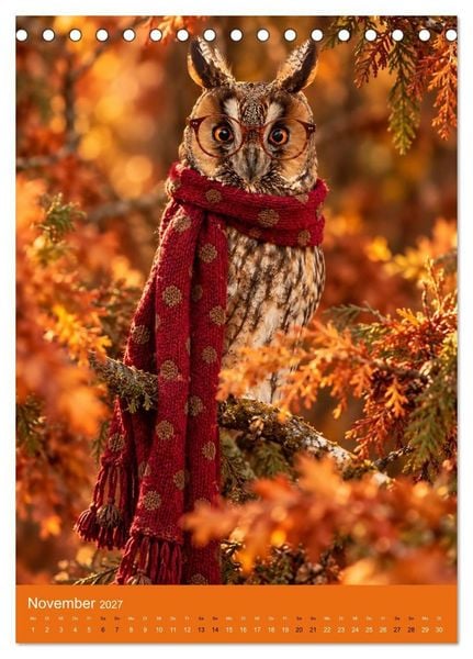 Produktbild: Goldener Herbst Eine tierische Fantasiewelt (Tischkalender 2027 DIN A5 hoch), CALVENDO Monatskalender