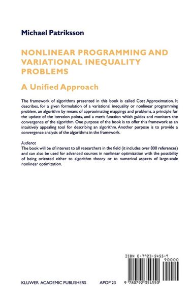 Produktbild: Nonlinear Programming and Variational Inequality Problems