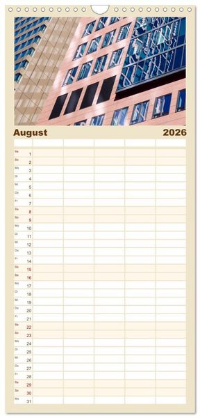 Produktbild: Familienplaner 2026 - Frankfurt am Main - Fassaden mit 5 Spalten (Wandkalender, 21 x 45 cm) CALVENDO