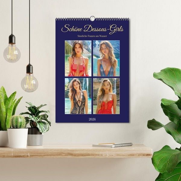 Produktbild: Sch&ouml;ne Dessous-Girls. Sinnliche Frauen am Wasser (Wandkalender 2026 DIN A3 hoch), CALVENDO Monatskalender